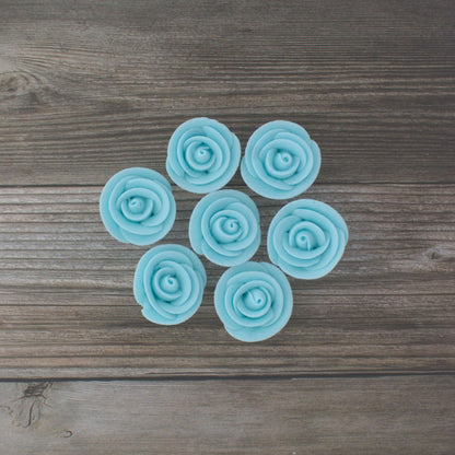 Light Blue Edible Roses, 1.5-inch, 12 Count