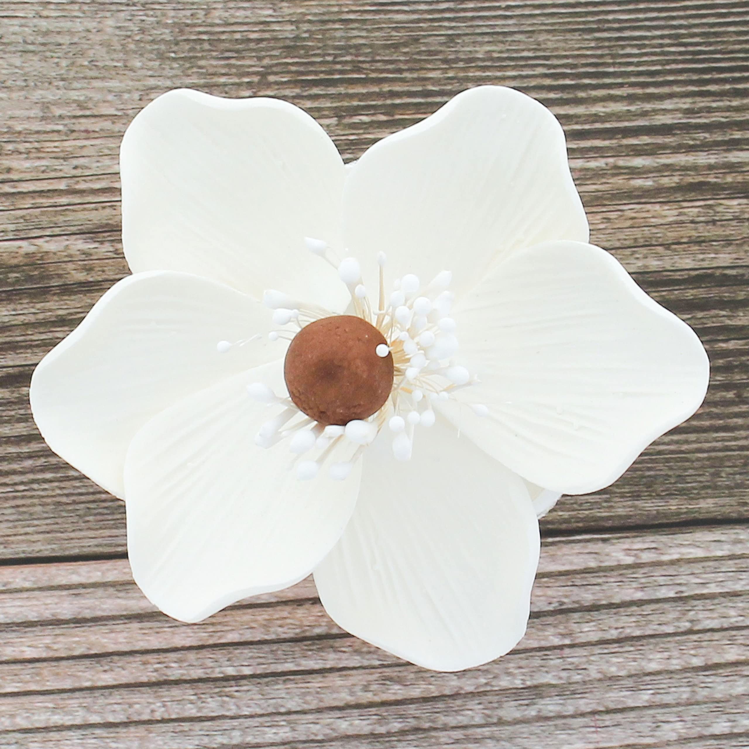 Global Sugar Art Sugar White and Brown Anemone by Chef Alan Tetreault, 4 Count