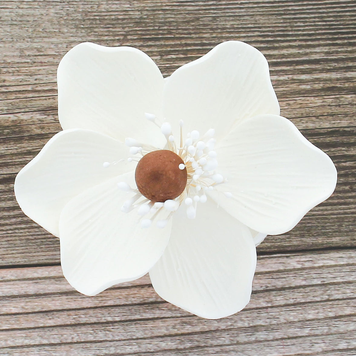 Global Sugar Art Sugar White and Brown Anemone by Chef Alan Tetreault, 4 Count