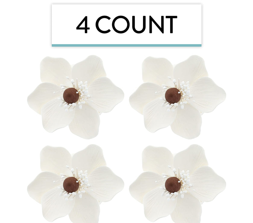 Global Sugar Art Sugar White and Brown Anemone by Chef Alan Tetreault, 4 Count