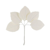 Hydrangea Leaves, Gum Paste Cake Decorations by Global Sugar Art, White, Multiple Sizes
