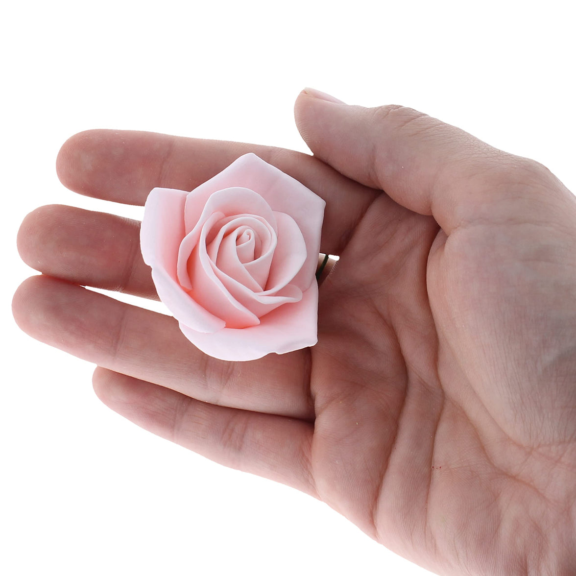 Peace Rose Sugar Flowers for Cake Decorating, by Global Sugar Art, Medium, Pink