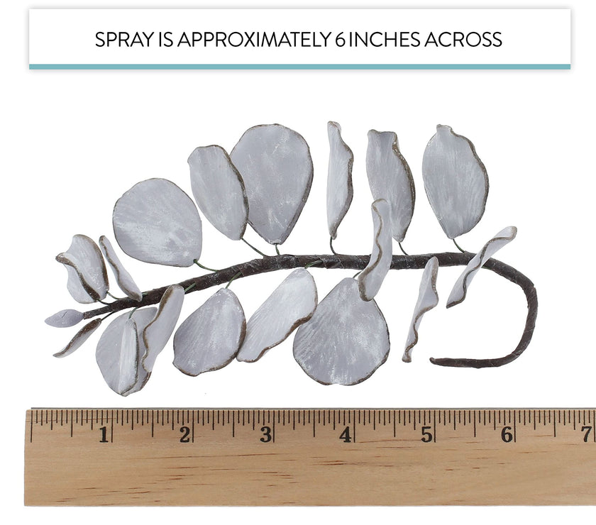 Eucalyptus Sugar Flowers for Cake Decorating, by Global Sugar Art, 5 Count, Silver