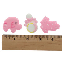 Baby Shower Edible Kosher Royal Icing Decorations for Cakes and Cupcakes, by Global Sugar Art, Baby Girl