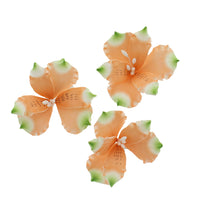 Global Sugar Art Orange Alstroemeria Sugar Cake Flowers by Chef Alan Tetreault, 3 Count