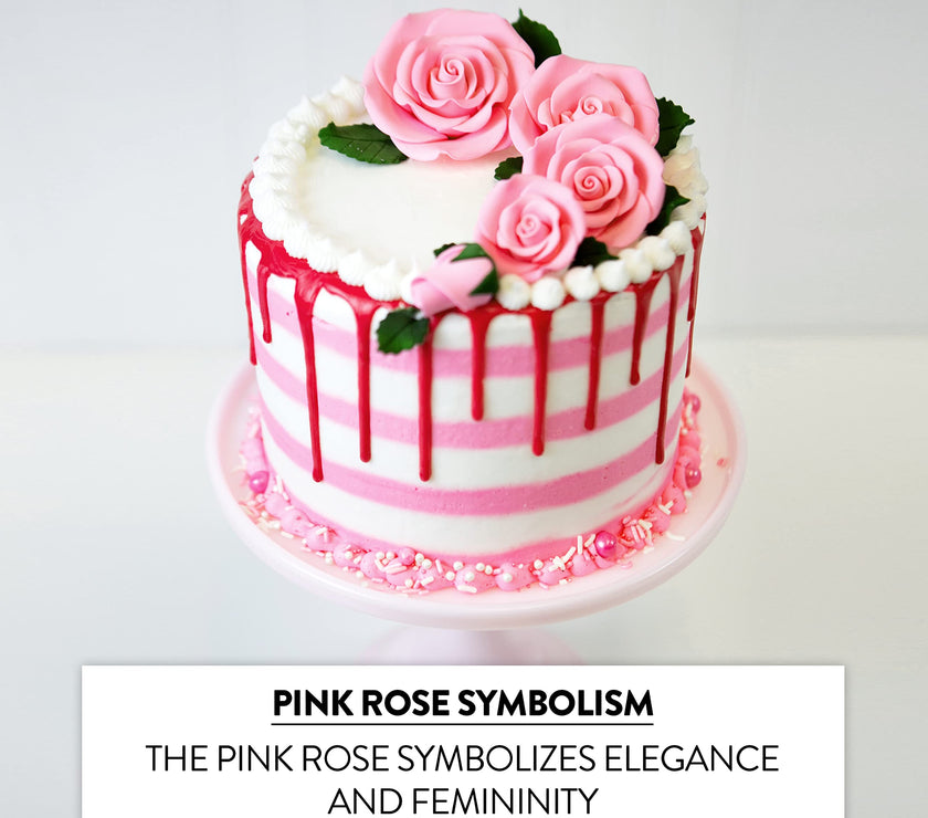 Exquisite Rose & Leaf Kit, Sugar Cake Flowers by Global Sugar Art, Pink Roses with Leaves, 15-Piece Set