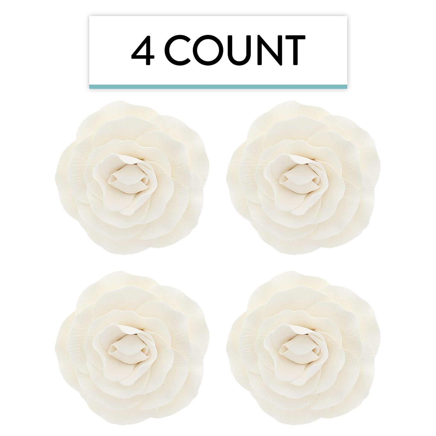 White Peony Rose, 4 Count