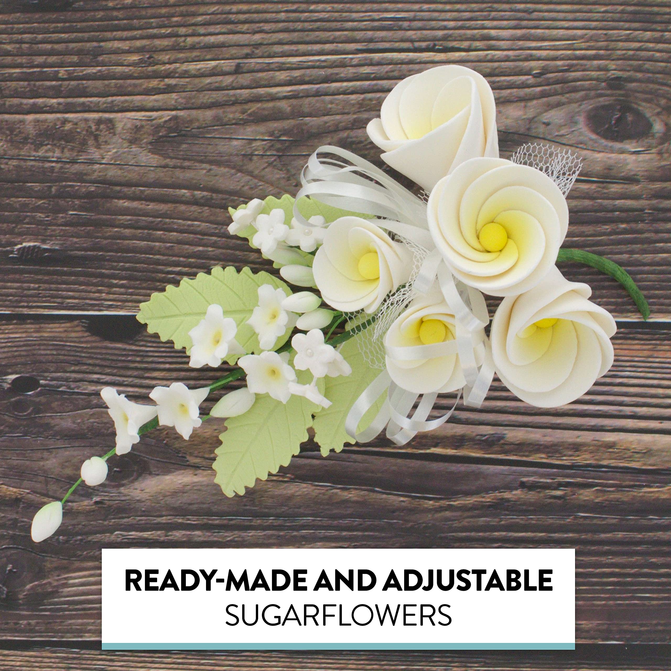 Tropical Cake Topper Frangipani Spray Gum Paste Flower by Global Sugar Art, Small