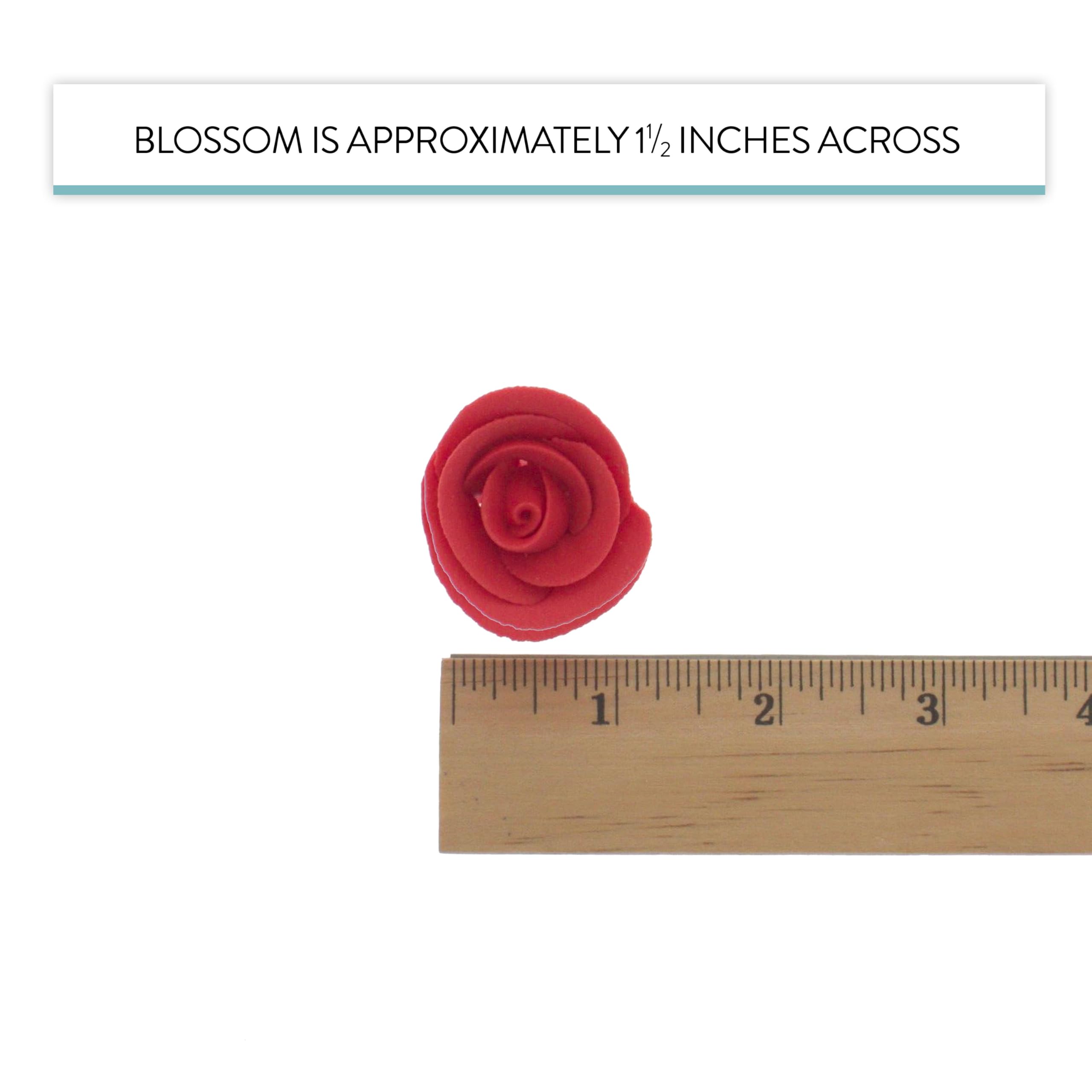 Premium Edible Roses for Cakes and Cupcakes, Sweet Royal Icing Roses, by Global Sugar Art, Red