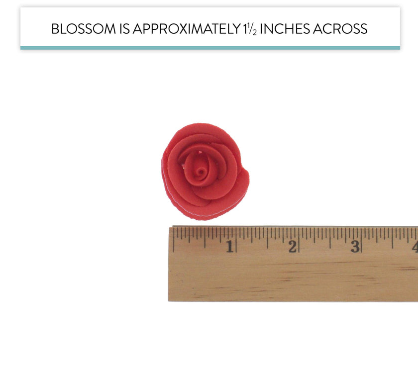 Premium Edible Roses for Cakes and Cupcakes, Sweet Royal Icing Roses, by Global Sugar Art, Red