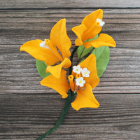 Bougainvillea Sugar Cake Flowers, Tropical Cake Decorations, by Global Sugar Art, Golden Yellow