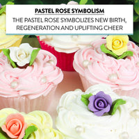 Roses & Leaves Gum Paste Cake Flowers 30 Count Sugar Flowers by Global Sugar Art