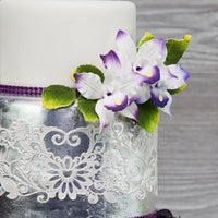 Orchid Sugar Cake Flowers, Brassavola Style Orchids, by Global Sugar Art, 3 Count, Purple