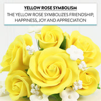 Rose Bouquet Cake Decoration, Elegant Garden Rose Cake Topper, by Global Sugar Art, Yellow