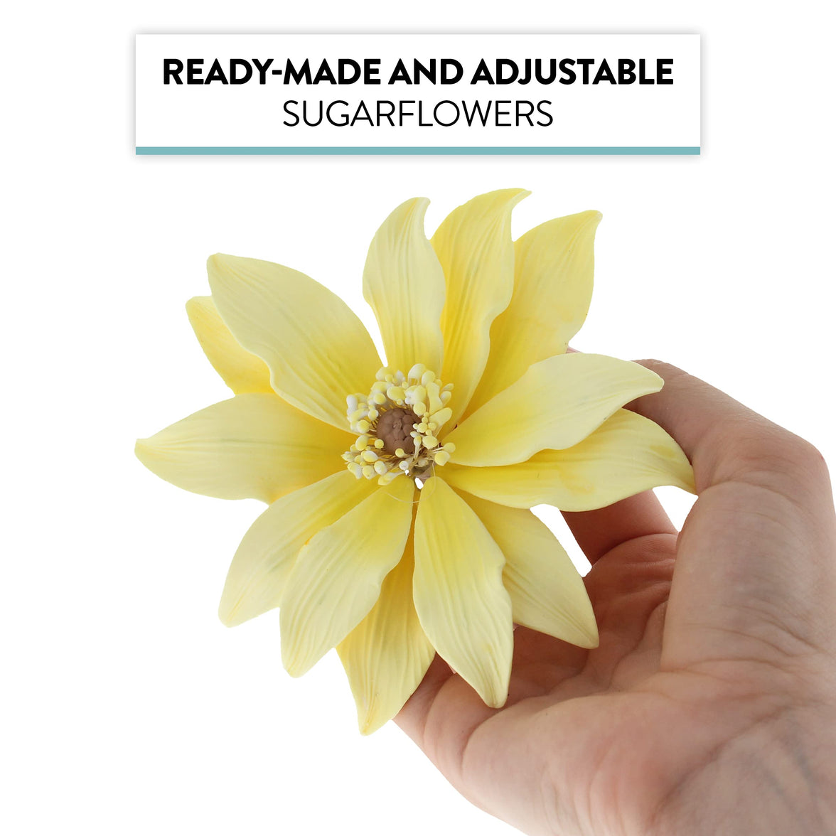 Tranquil Water Flowers, Decorative Sugar Cake Flowers by Global Sugar Art, 3 Count, Yellow