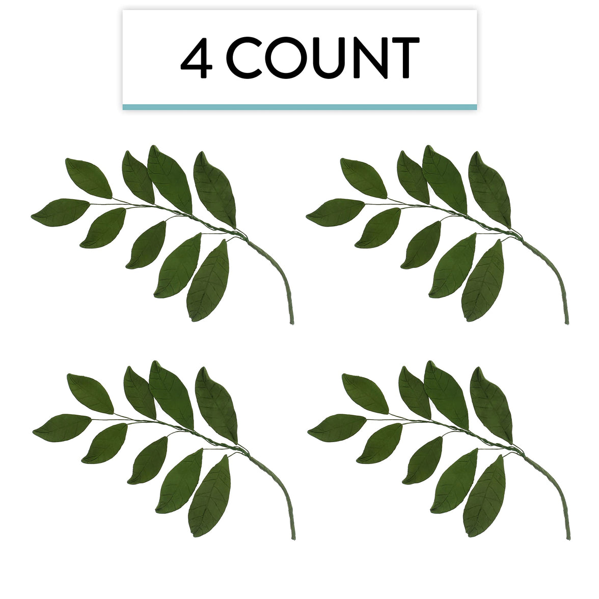 Magnolia Leaf Spray Cake Decoration by Chef Alan Tetreault, Global Sugar Art, 4 Count