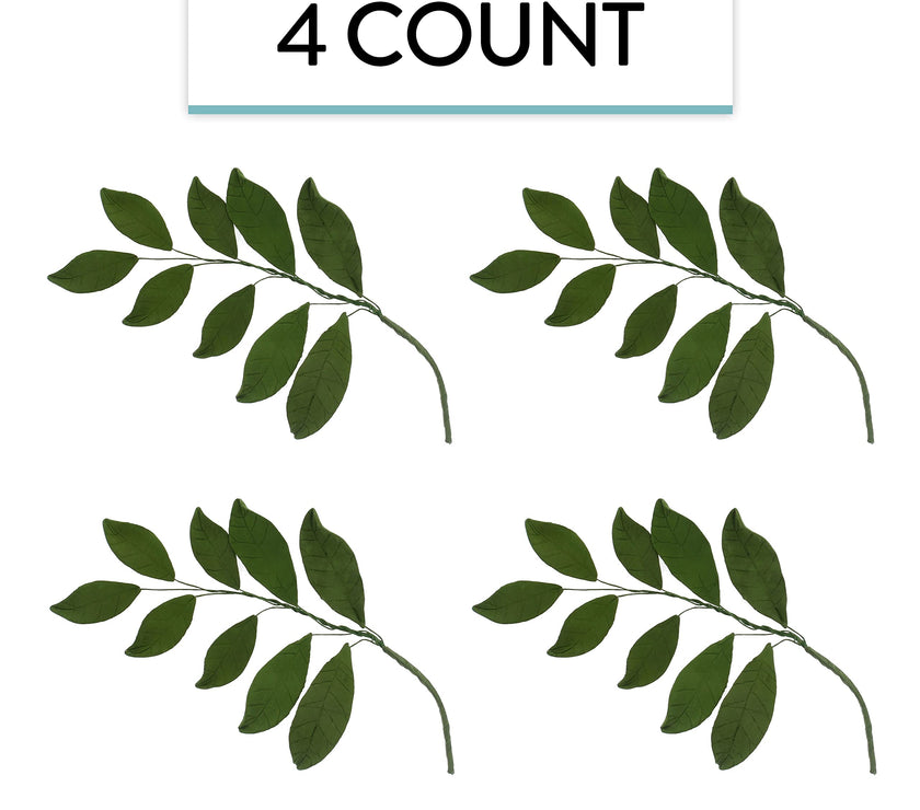 Magnolia Leaf Spray Cake Decoration by Chef Alan Tetreault, Global Sugar Art, 4 Count