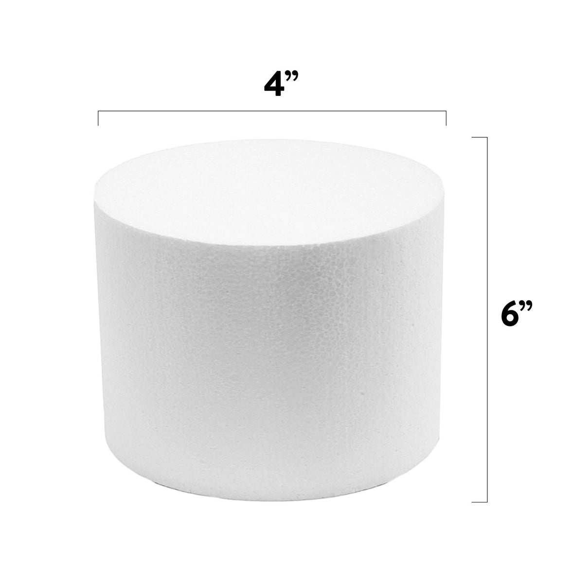 4 Inch Cake Round Cake Dummy – Styrofoam Fake Cake for Decorating, Display & Practice, by Global Sugar Art
