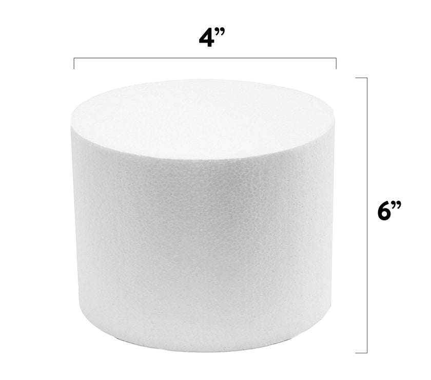 4 Inch Cake Round Cake Dummy – Styrofoam Fake Cake for Decorating, Display & Practice, by Global Sugar Art