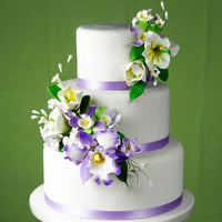 Orchid Sugar Cake Flower Sprays, Violet Cattleya Orchid Spray, by Global Sugar Art