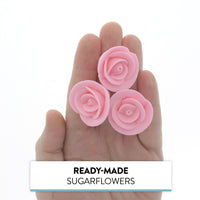 Premium Edible Roses for Cakes and Cupcakes, Sweet Royal Icing Roses, by Global Sugar Art, Pink