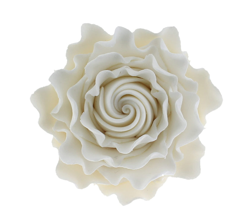 Gardenia Sugar Cake Flowers, White, 8 Count by Global Sugar Art