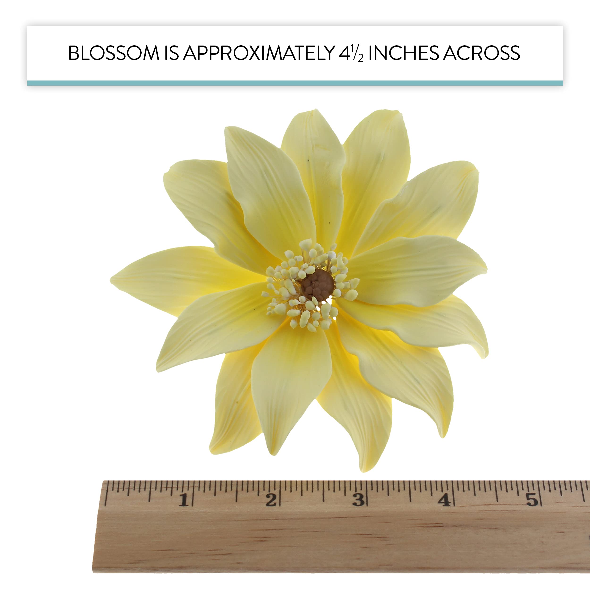 Tranquil Water Flowers, Decorative Sugar Cake Flowers by Global Sugar Art, 3 Count, Yellow