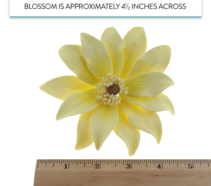 Tranquil Water Flowers, Decorative Sugar Cake Flowers by Global Sugar Art, 3 Count, Yellow