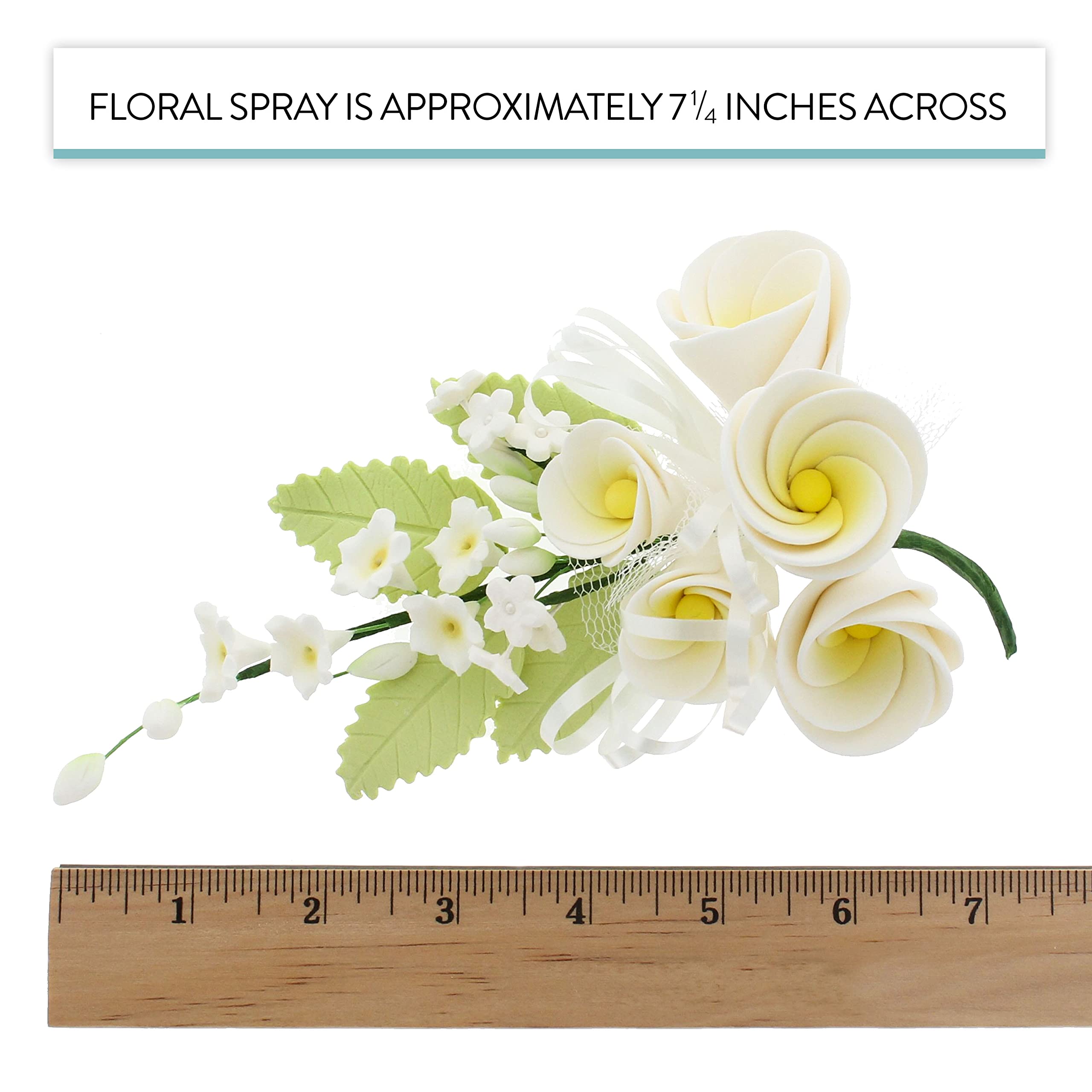 Tropical Cake Topper Frangipani Spray Gum Paste Flower by Global Sugar Art, Small