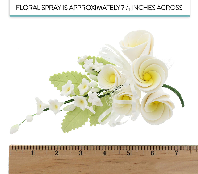 Tropical Cake Topper Frangipani Spray Gum Paste Flower by Global Sugar Art, Small