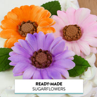 Global Sugar Art Summer Gerbera Daisy Sugar Cake Flowers Mixed Colors, 9 Count by Chef Alan Tetreault