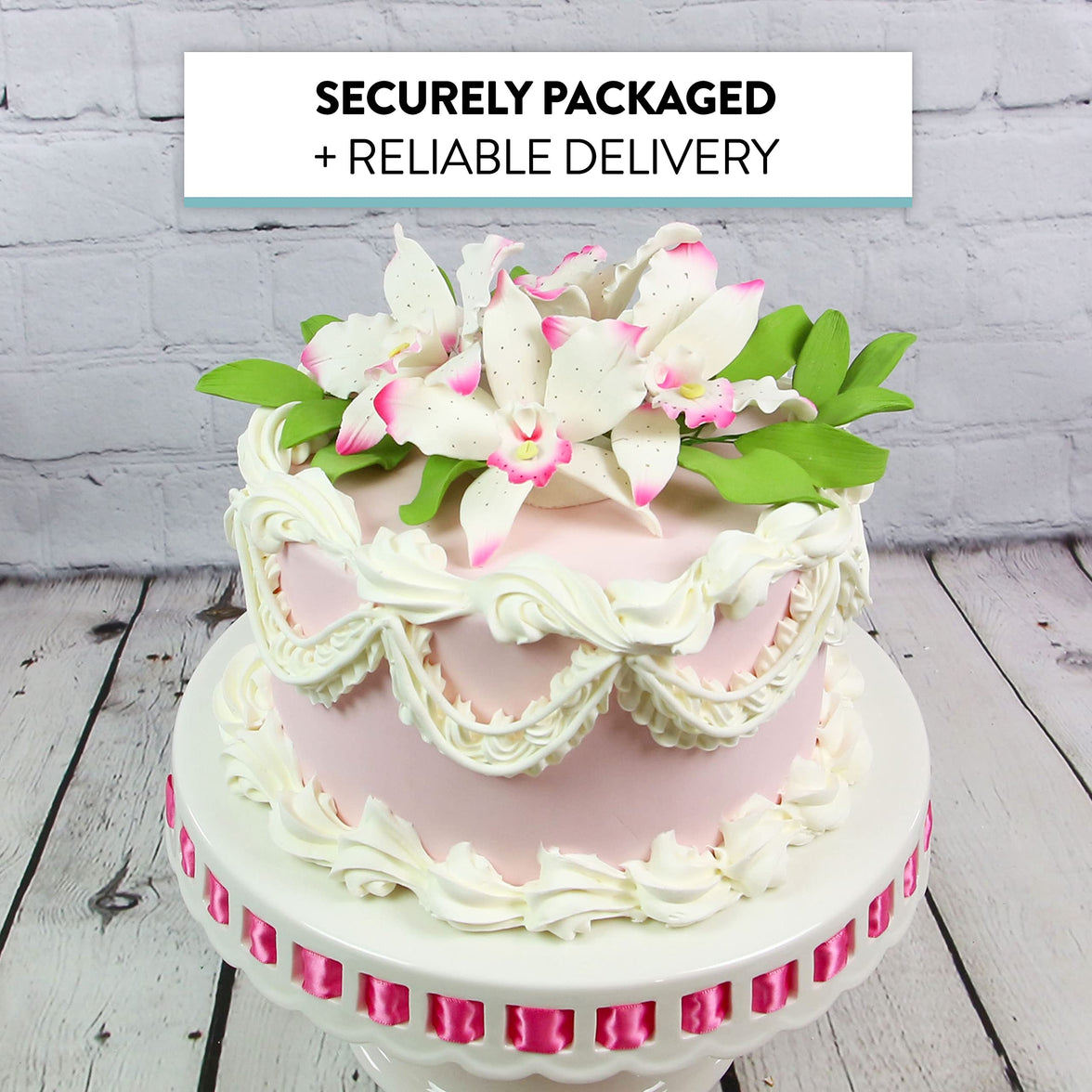 Orchid Sugar Cake Flowers, Brassavola Style Orchids, by Global Sugar Art, 3 Count, Pink