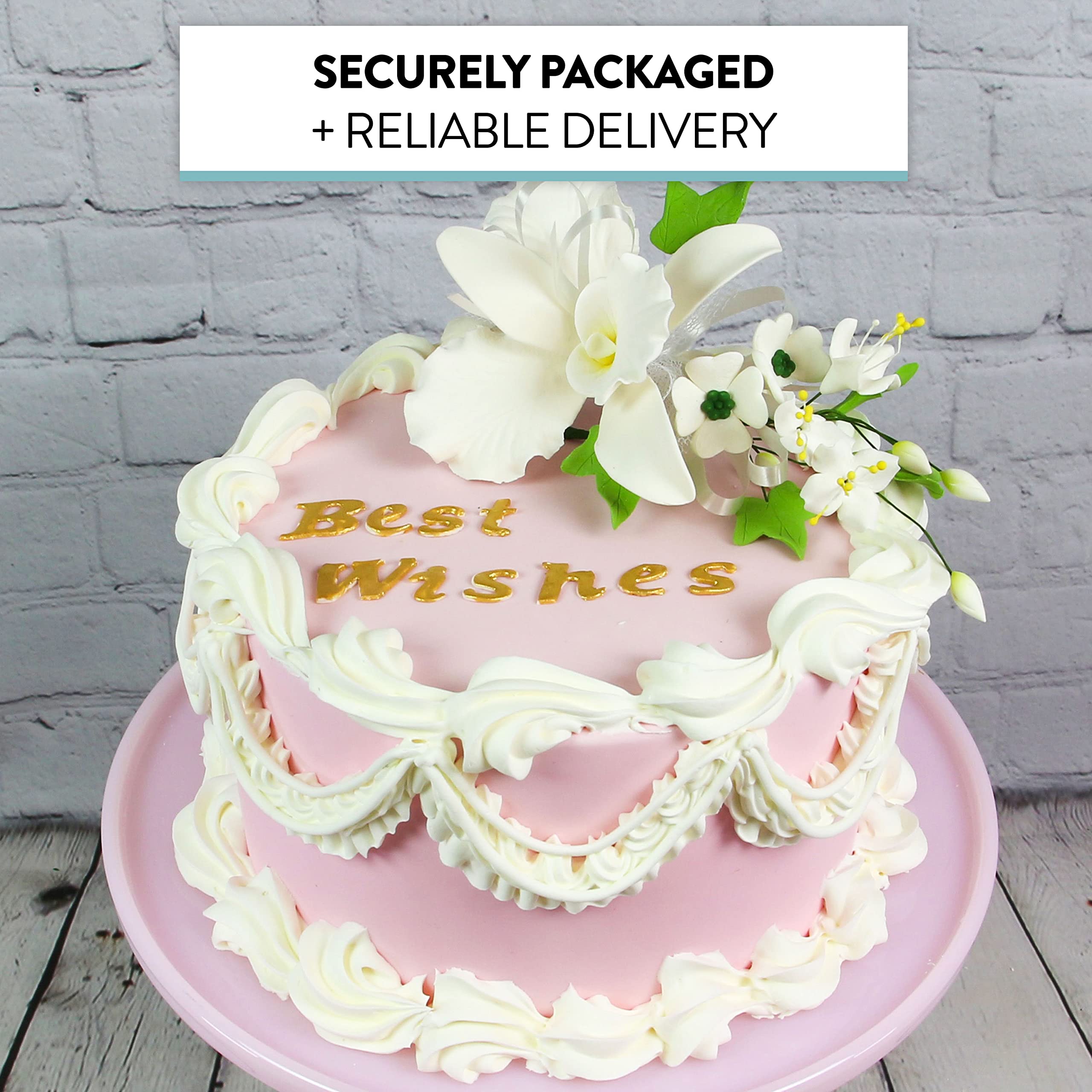 Orchid Sugar Cake Flower Sprays, White Cattleya Orchid Spray, by Global Sugar Art