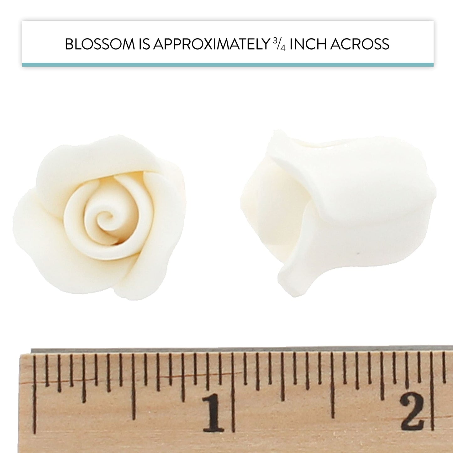 Tiny White Rose Toppers, 3/4-Inch