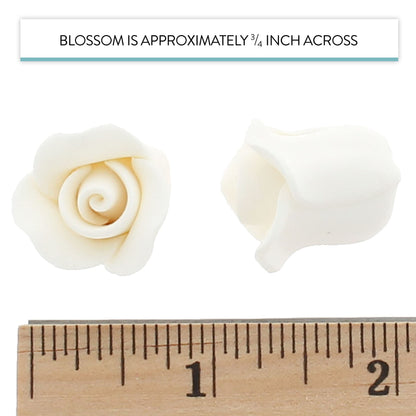 Tiny White Rose Toppers, 3/4-Inch
