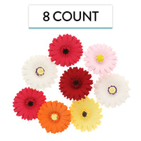 Global Sugar Art Gerbera Daisy Sugar Cake Flowers, Mixed Colors, 8 Count by Chef Alan Tetreault