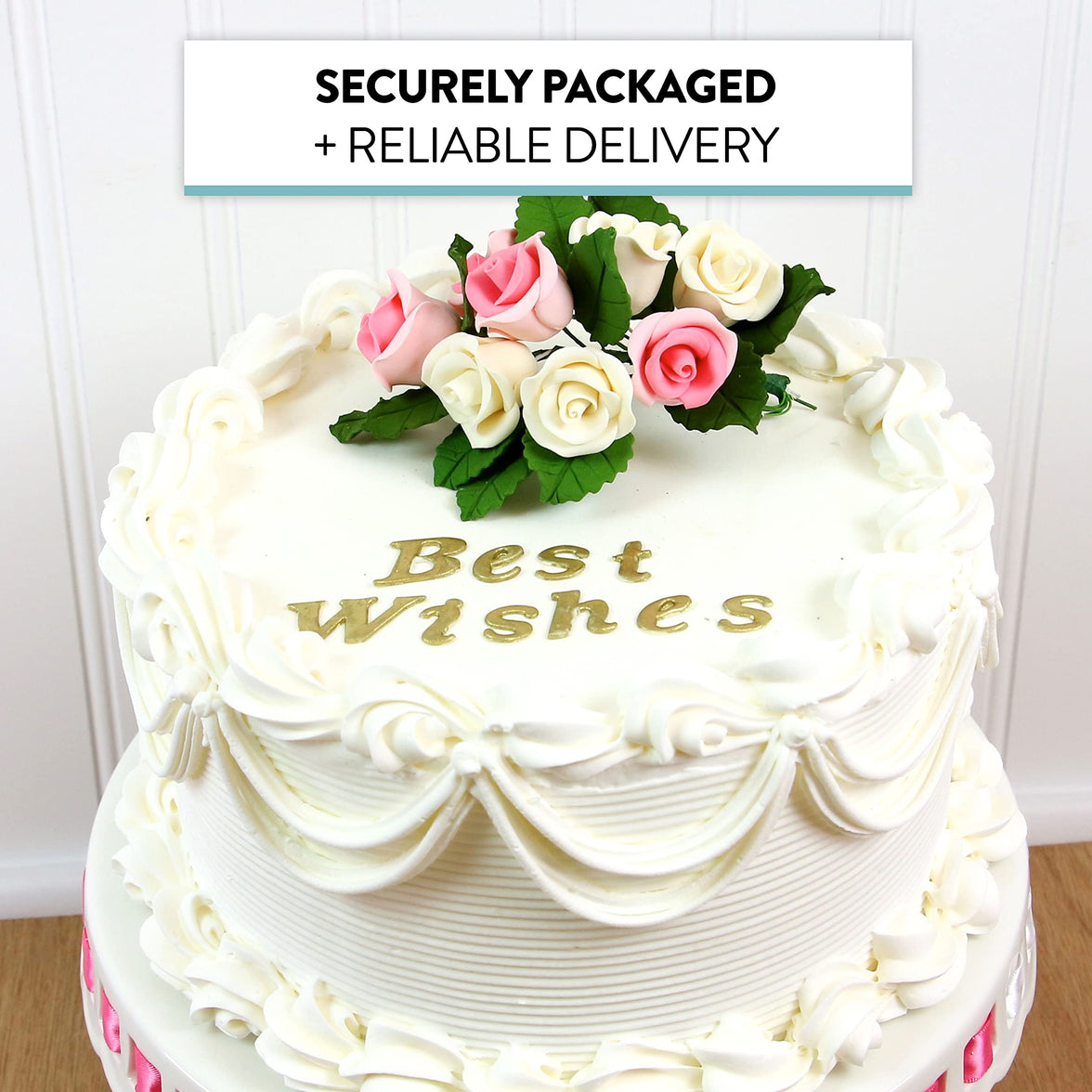 Shrub Rose Sugar Flowers for Cakes, by Global Sugar Art, Small, White