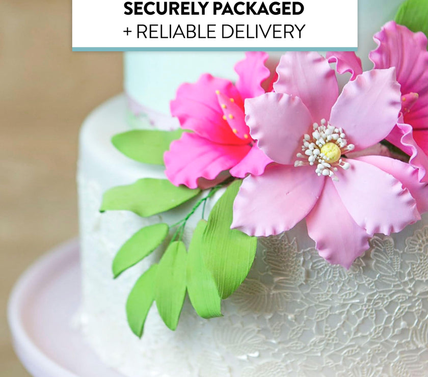 Clematis Gum Paste Sugar Cake Flowers by Global Sugar Art, Pink, 3 Count