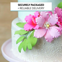 Clematis Gum Paste Sugar Cake Flowers by Global Sugar Art, Pink, 3 Count
