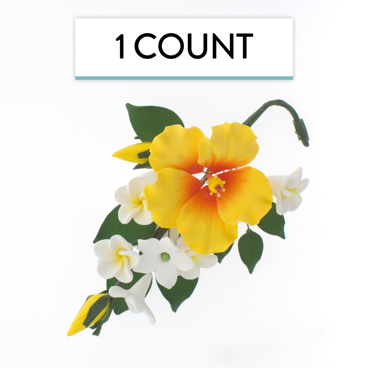 Yellow Tropical Hibiscus Plumeria Spray