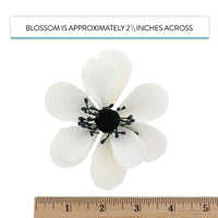 Global Sugar Art Sugar White and Black Anemone by Chef Alan Tetreault, 3 Count
