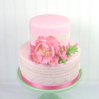 Premium Peony Sprays for Cake Decorating by Global Sugar Art, Pink Open