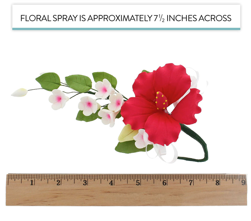 Pink Hawaiian Cake Flower Hibiscus Sugar Flower Topper by Global Sugar Art
