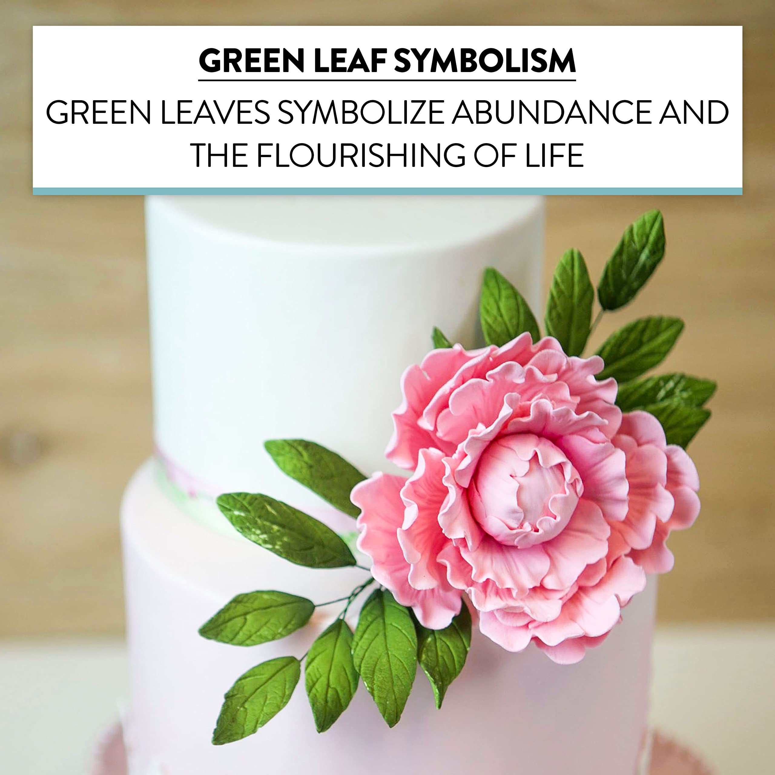 Dark Green Leaf  Spray  Cake Decoration by Chef Alan Tetreault, Global Sugar Art, 4 Count