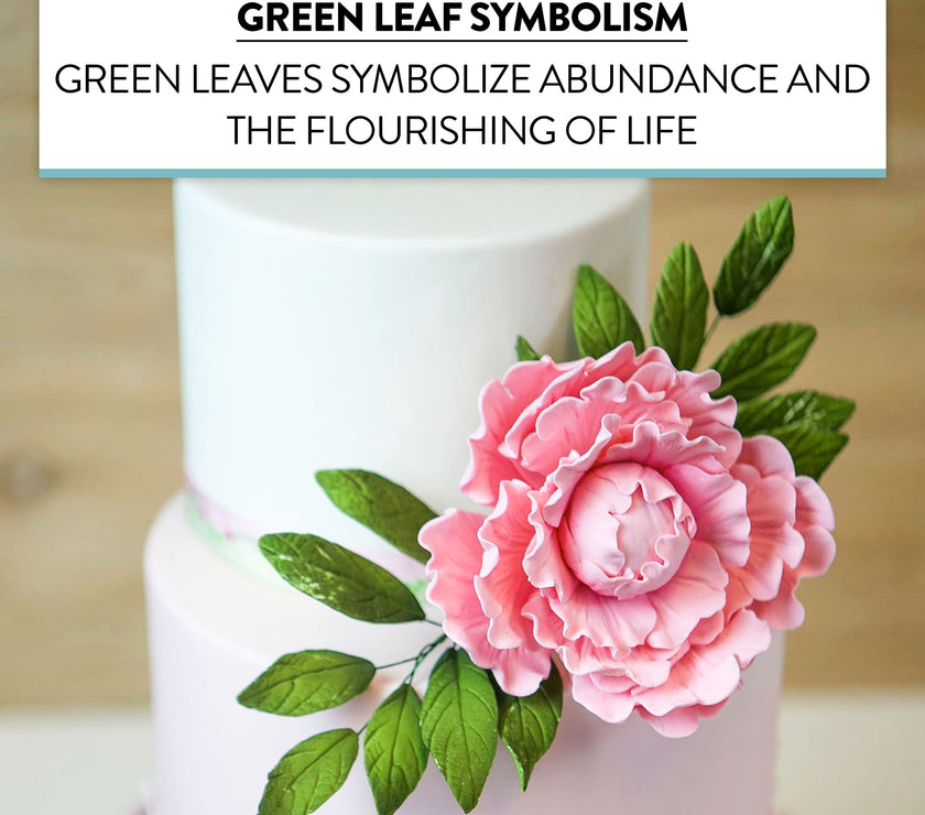 Dark Green Leaf  Spray  Cake Decoration by Chef Alan Tetreault, Global Sugar Art, 4 Count