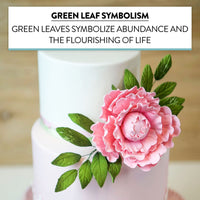 Dark Green Leaf  Spray  Cake Decoration by Chef Alan Tetreault, Global Sugar Art, 4 Count