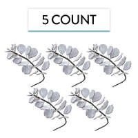 Eucalyptus Sugar Flowers for Cake Decorating, by Global Sugar Art, 5 Count, Silver