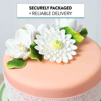 Global Sugar Art Sugar White and Green Anemone by Chef Alan Tetreault, 3 Count