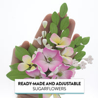 Impatiens Sugar Cake Flower Spray, by Global Sugar Art, Pink, 1 Count
