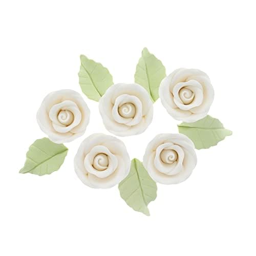Edible Rose & Leaf Kit, White, 1.25-inch